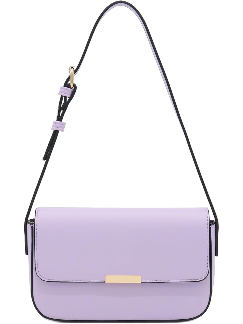 〽️ Women's Lavender Purple Mini Rectangular Flap Purse Underarm Shoulder Bag